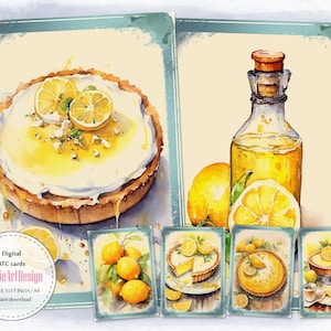 Citrus Delights - Lemon Recipe Cards Collection | Printable Lemon Art | C286