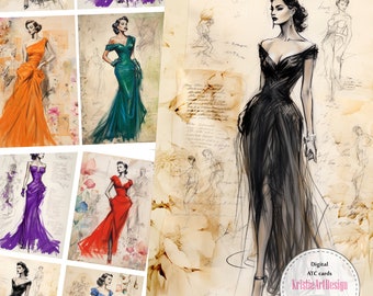 Fashion Queens : Collection numérique ATC et grandes cartes, C297