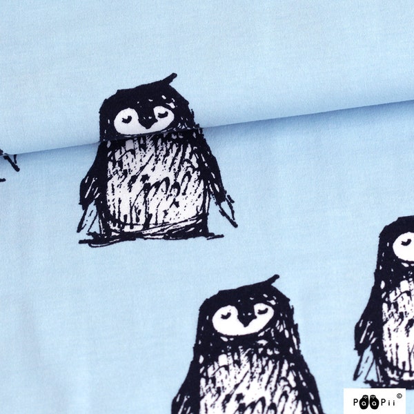 Kaino Penguin Paapii Tejido de punto de punto orgánico Jersey - azul claro