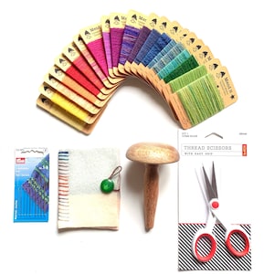 Mending Kit, give me all the colours, upcycled yarn, darning kit, mending tools, visible mending, repair kit, re-made, handmade