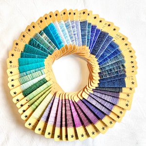 Wool mending yarn, 50 cool colours, re-made, upcycled, hand dyed, assorted colours & fibres, repurposed knitwear, visible mending, eco