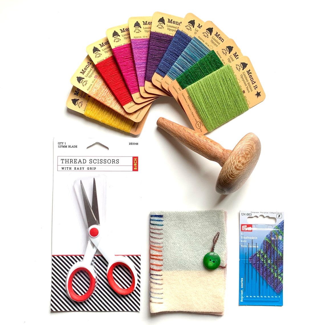 Mending Kit starter upcycled yarn darning kit mending Etsy