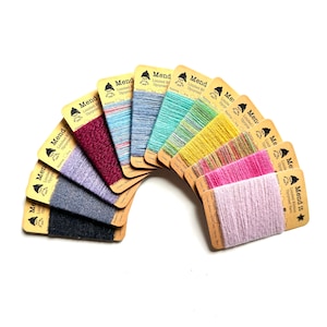 Cashmere mending yarn, 12-set, premium yarn, reclaimed, upcycled, hand dyed, assorted colours, visible mending, repurposed clothing, eco