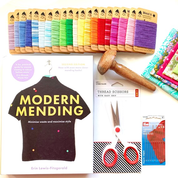 Mending Kit, Starter, Upcycled Yarn, Darning Kit, Mending Tools, Visible  Mending, Repair Kit, Re-made, Handmade 