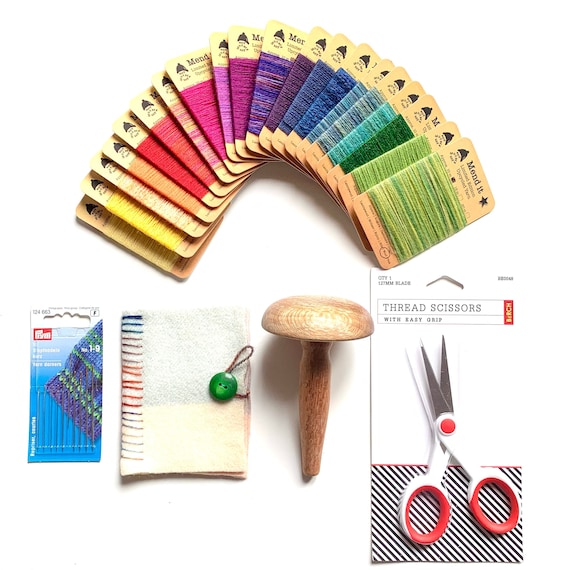 Buy Mending Kit, Give Me All the Colours, Upcycled Yarn, Darning Kit,  Mending Tools, Visible Mending, Repair Kit, Re-made, Handmade Online in  India 