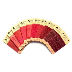 Wool mending yarn, 10 red, re-made, upcycled, hand dyed, assorted fibres, the ultimate red set, visible mending, repurposed, zero waste