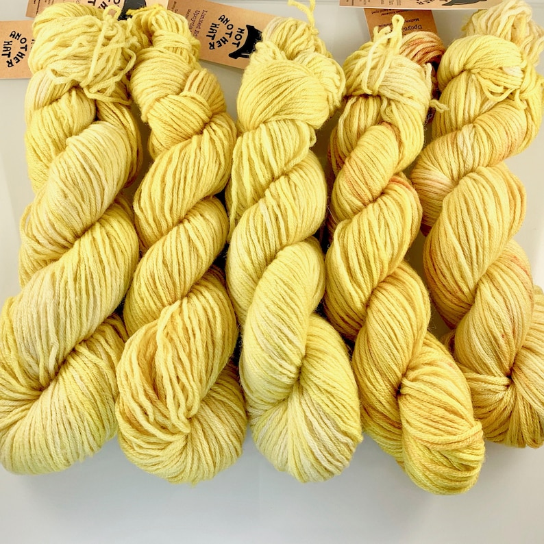 Reclaimed Hand Dyed Upcycled Yarn 8 Ply DK Yellow Tonal Etsy
