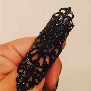 Shield thumb ring,nail guard,Full finger ring,armor ring,Crystal ring,thumb ring,nailguard,metal finger cover,metal nailguard, black claw.