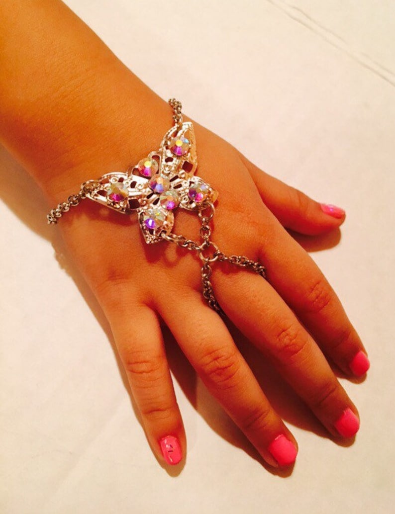 Little girl bracelet,little girl crystal beacelet,little girl butterfly bracelet,Crystal butterfly bracelet,kids bracelets,pageant bracelets