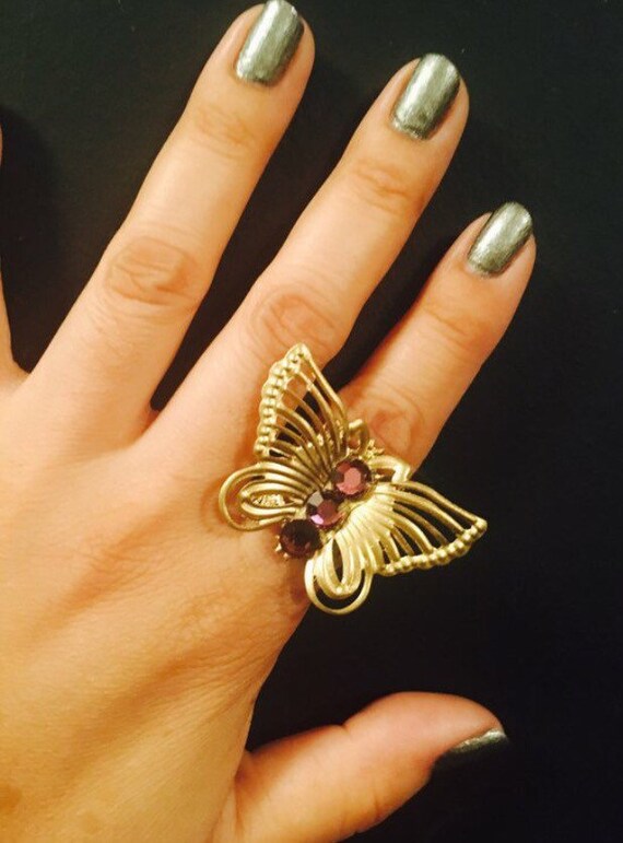 large butterfly ring