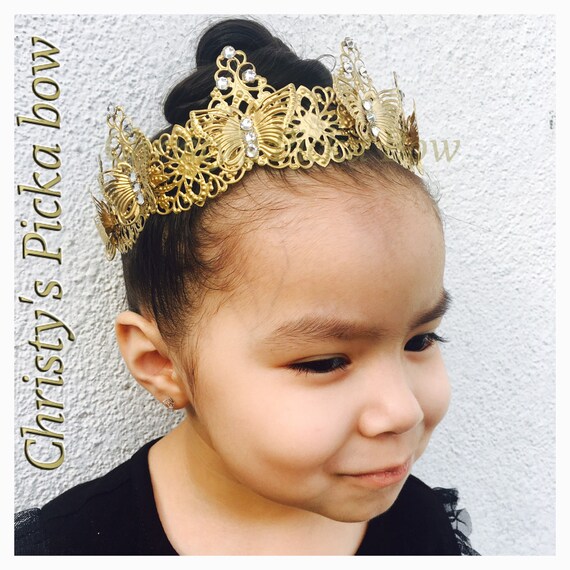 Little Girl Butterfly Crown Butterfly Tiara Little Princess Etsy