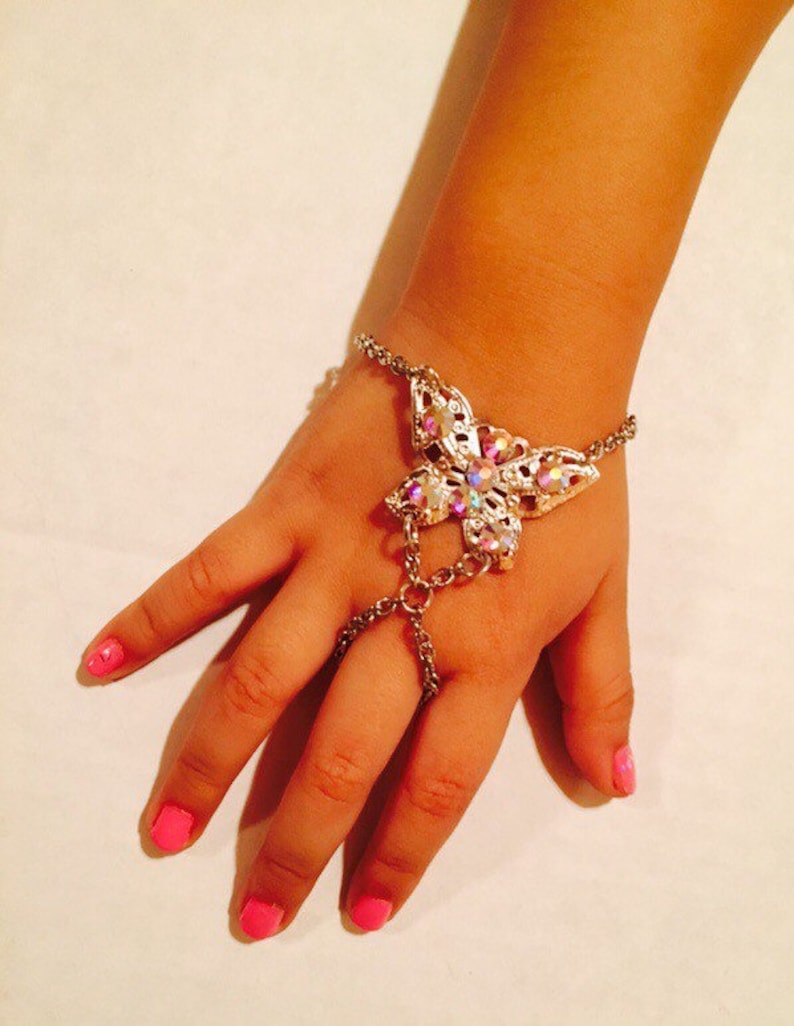 Little girl bracelet,little girl crystal beacelet,little girl butterfly bracelet,Crystal butterfly bracelet,kids bracelets,pageant bracelets
