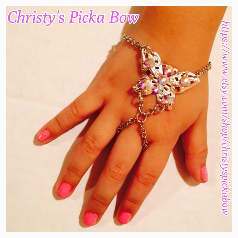 Little girl bracelet,little girl crystal beacelet,little girl butterfly bracelet,Crystal butterfly bracelet,kids bracelets,pageant bracelets