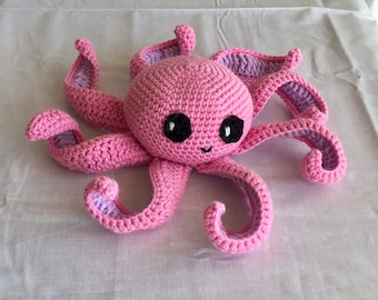 Pink Crochet Amigurumi Octopus