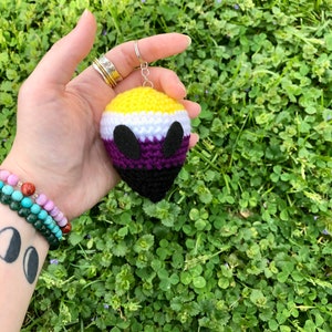 Nonbinary Pride Alien Stressball Keychain