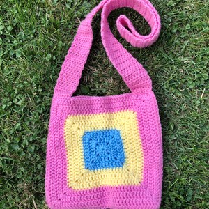 Pansexual Pride Crochet Crossbody Bag