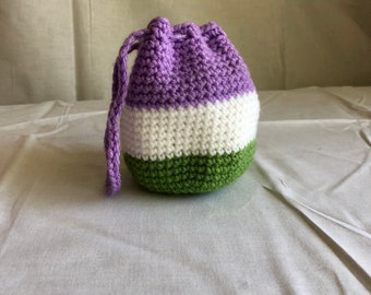 Genderqueer Pride Crochet Pouch