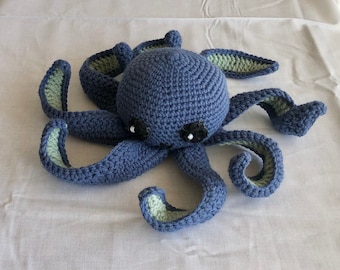 Dark Blue Crochet Amigurumi Octopus