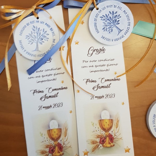 10 Gessetti Profumati tau,croce comunione  ,albero della vita con frase,segnaposto,segnalibro,tag,cresima,comunione,battesimo,bomboniere