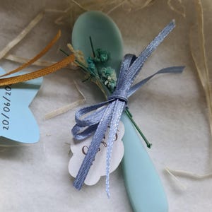 1 pz Segnaposto  cucchiaino in cera di soia segnaposto floreale  segnaposto battesimo,comunione,matrimonio,bomboniere nascita