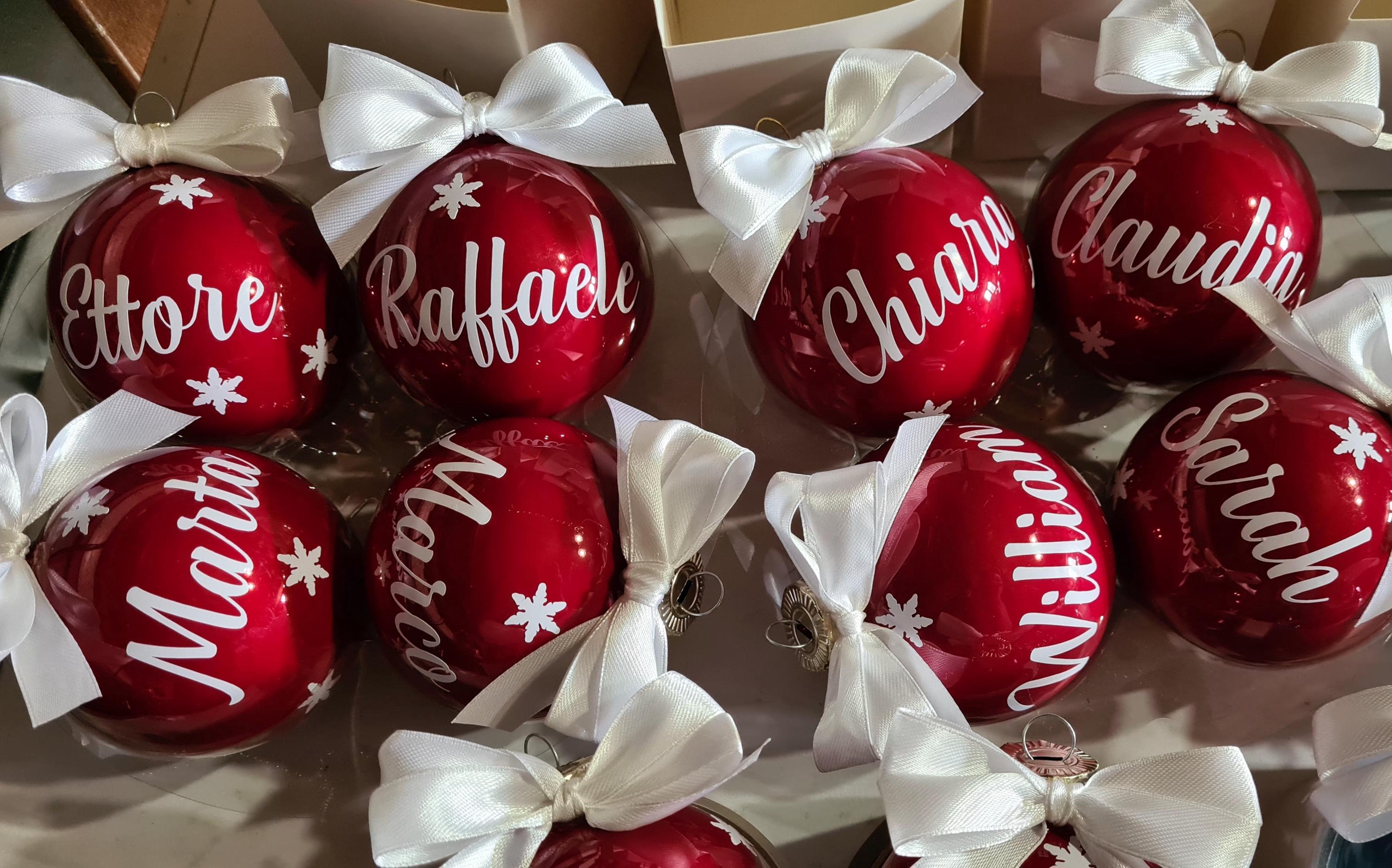 12 Palline Di Natale In Vetro Soffiato Trasparente, Misure 5, 6 E 8 Cm, Con Glitter E Finitura Satinata, Per Decorare L'albero E La Casa