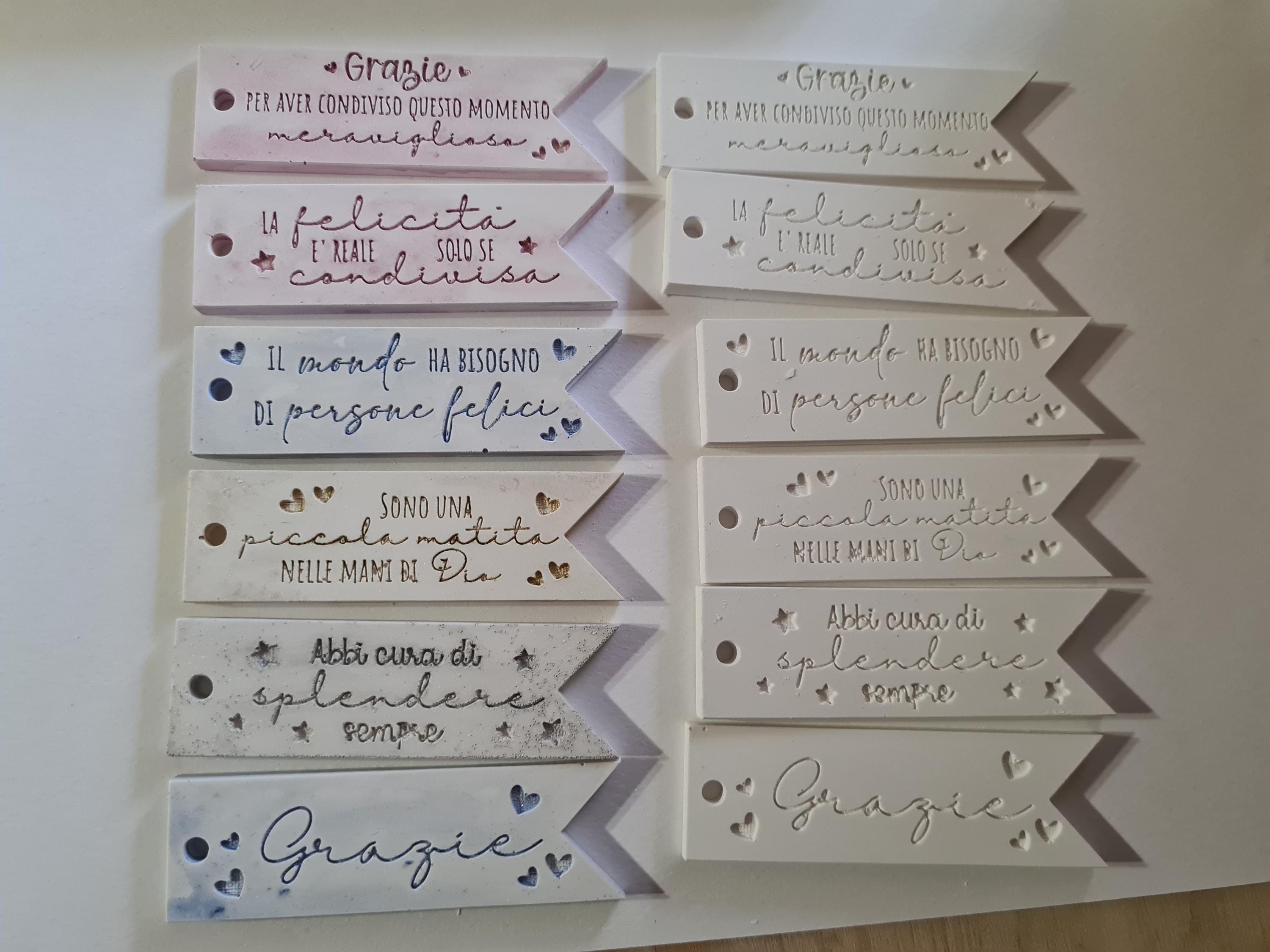 Segnaposto Personalizzati Battesimo Bimbo - Con Nome, Data E Frase A Scelta - 20x7 Cm - Foto 7