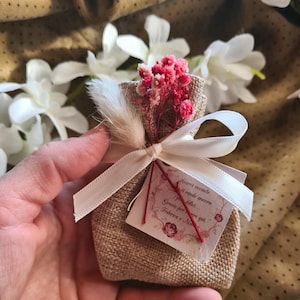 1 Bomboniera floreale, con fiori secchi, peonia in cera di soia, segnaposto,bomboniera matrimoniale,comunione,cresima,promesa di matrimonio