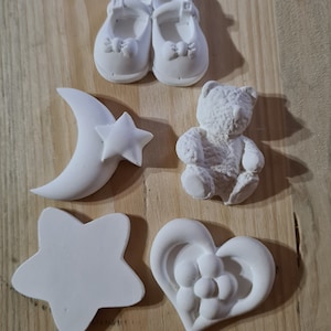 10 Gessetti Profumati nascita misti orsetto, stella,cuore,scarpine,mezzaluna,segnaposto,battesimo,comunione,nascita,bomboniere