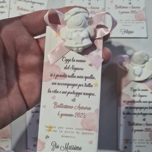 10 Tag /Segnaposto /Gessetti Profumati angeli,fiore,coccinella,margherita,battesimo,comunione,matrimonio,bomboniere