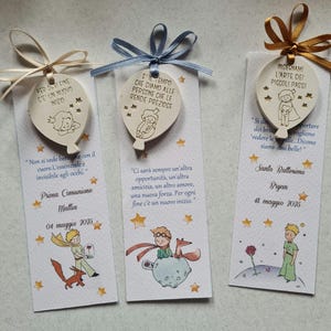 10 segnalibri palloncini tema piccolo principe segnaposti comunione, segnaposyo battesimo , gessetti profumati, personalizzati