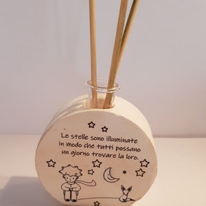 1 profumatore d'ambiente piccolo principe 6x6,5x3cm  ,Piccolo principe e volpe,frasi  ,bomboniera battesimo,comunione