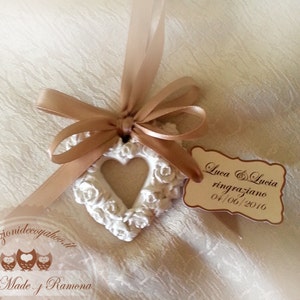 10 Gessetti profumati cuore ,cuore con fiori 6,5x6,5 cm ,bomboniere,matrimonio,segnaposto