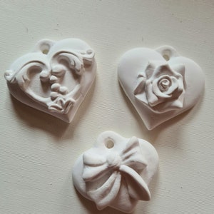 10 Gessetti profumati cuori shabby  ,cuore con rosa, cuore con fiocco, cuore con decorazioni ,bomboniere,matrimonio,segnaposto