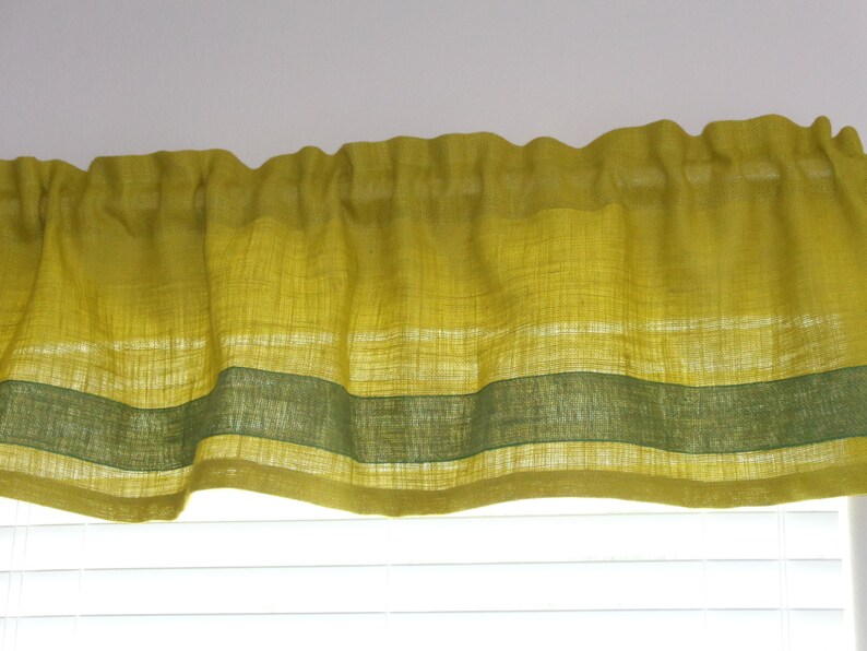 Awesome lime green window valance Dorm 15 X 54 Kids Room Gameroom Bold Lime Green Burlap Valance Curtain Rustic Kitchen 2 Rod Pocket Bathroom 1 Header Curtains Window Treatments Home Living Kromasol Com