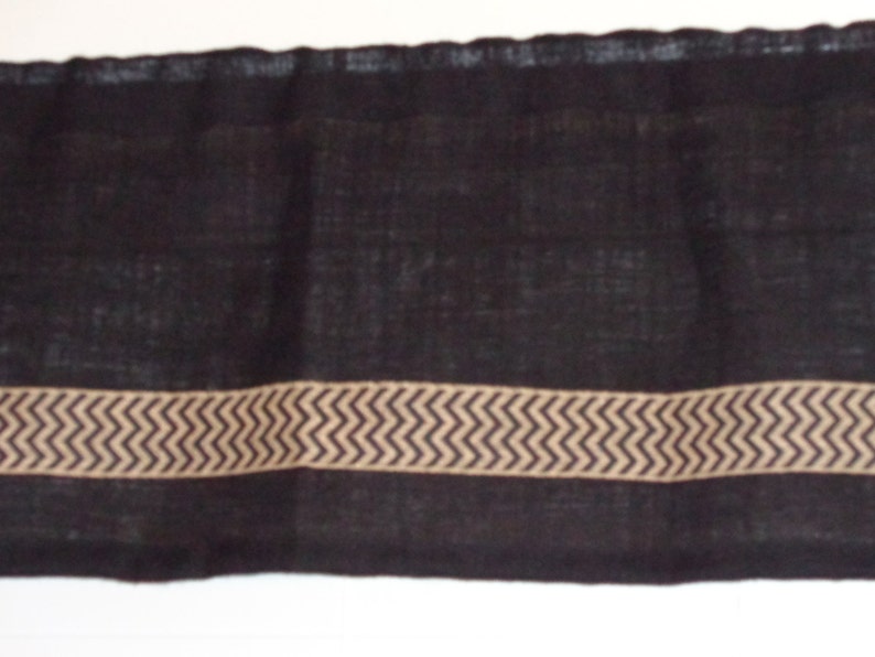 Black Burlap Curtain Valance 17 X 42 2.5 Etsy