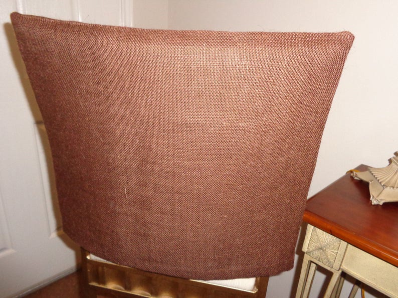 Brown Burlap Chair Back Covers Bar Stools Desk Chairs Etsy