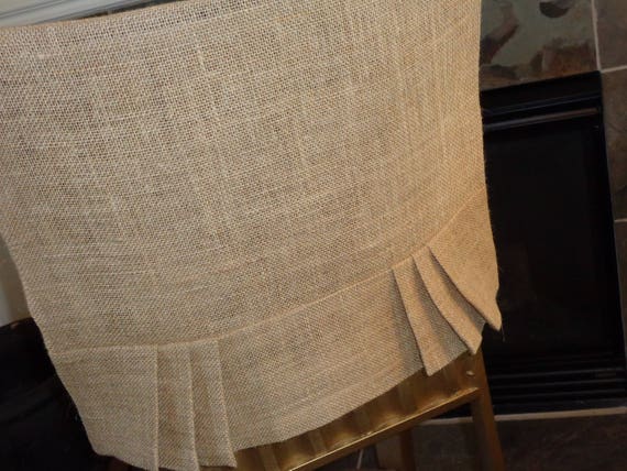 Burlap Jute Pleated Chair Back Cover Dining Rustic Country - Rustic Dining Chair Covers Burlap Jute Pleated Chair Back Cover Dining Rustic Country - Rustic Dining Chair Covers