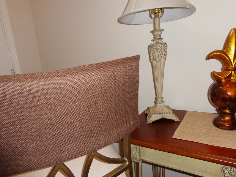 Brown Burlap Half Chair Back Cover Bar Stool Kitchen/dining Etsy