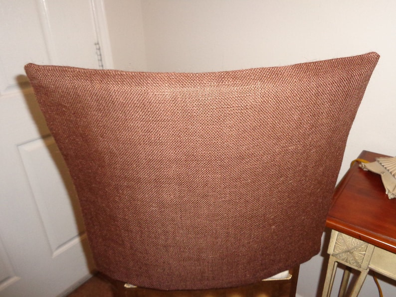 Brown Burlap Chair Back Covers Bar Stools Desk Chairs Etsy