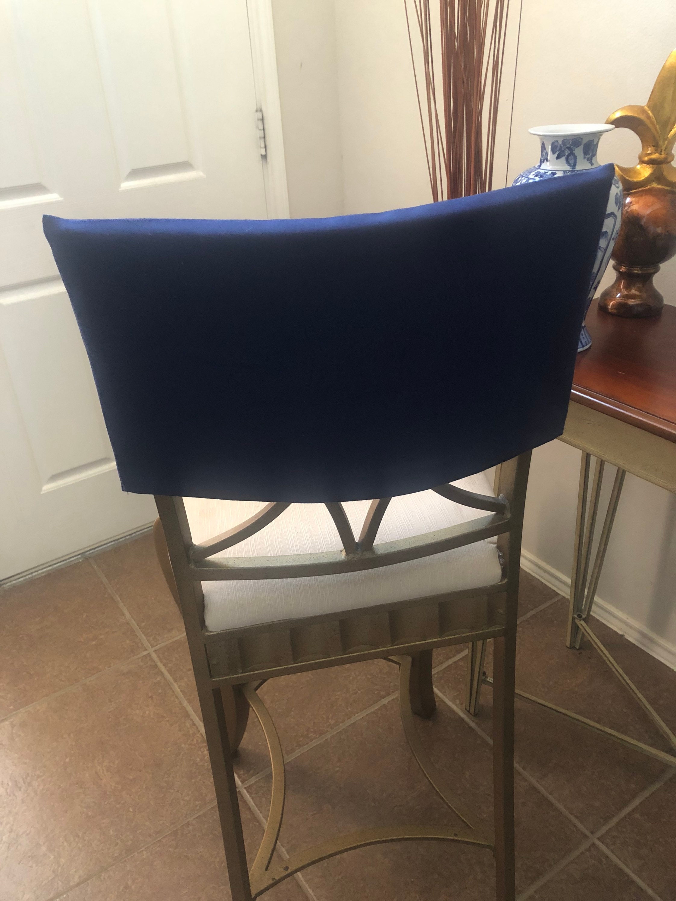 Navy Blue Half Cotton Chair Cover Bar Stools Man Cave Etsy Denmark