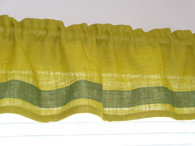 Awesome lime green window valance Dorm 15 X 54 Kids Room Gameroom Bold Lime Green Burlap Valance Curtain Rustic Kitchen 2 Rod Pocket Bathroom 1 Header Curtains Window Treatments Home Living Kromasol Com