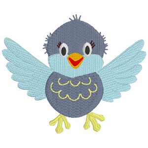 Blue Bird baby embroidery design