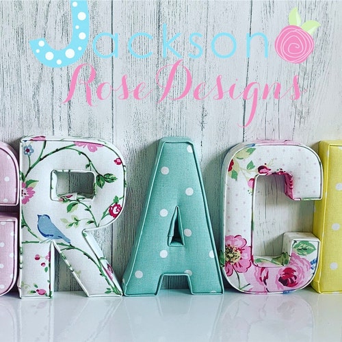 Fabric Letters Handmade Fabric Letters Wall Art Nursery Etsy UK