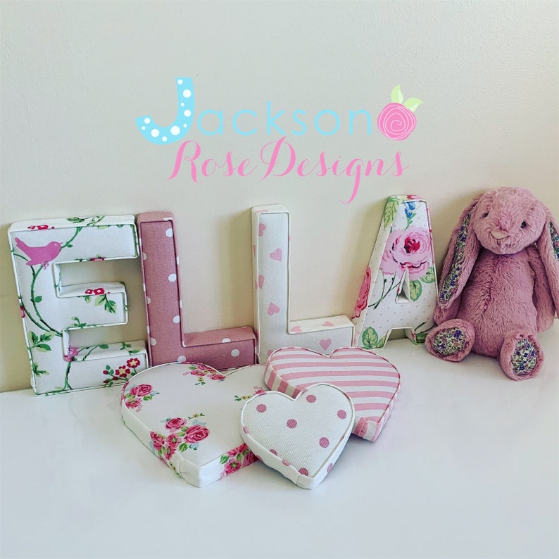Fabric Letters Handmade Fabric Letters Wall Art Nursery Etsy UK