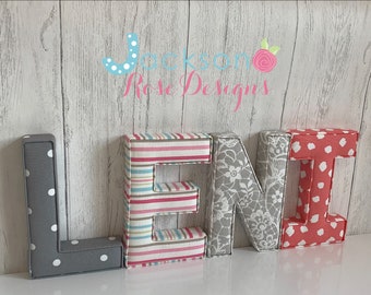 Fabric Letters, Handmade Fabric Letters, Wall Art, Nursery, Children's Bedroom, Boys, Girls Personalised fabric letters