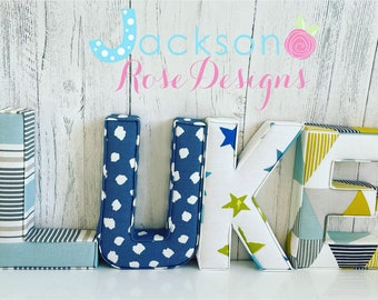 Fabric Letters, Handmade Fabric Letters, Wall Art, Nursery, Children's Bedroom, Boys, Girls Personalised fabric letters