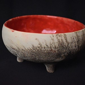 Glazed Obvara Bowl on Legs, Medium Size Dish With Legs