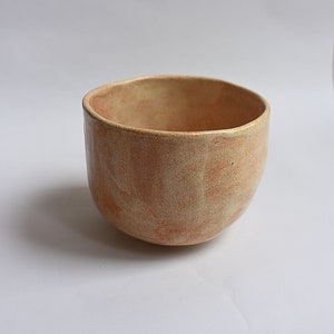 Handmade Ceramic Teacup: Sand Color Handless Cup (7,5 cm x 10 cm)
