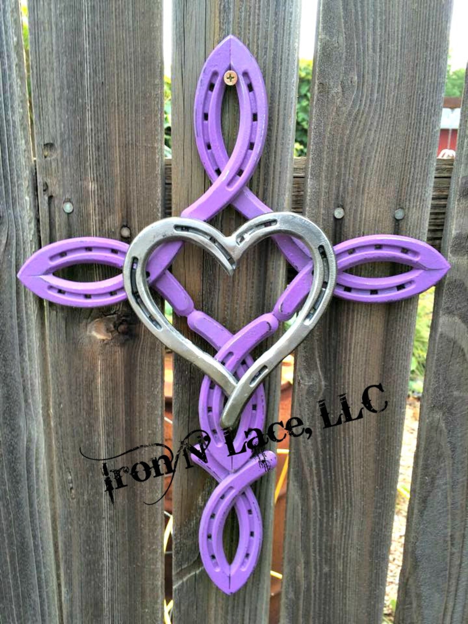 Horseshoe cross with heart© Etsy