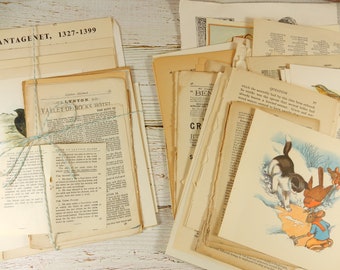 Nineteenth Century Reclaimed Ephemera Junk Journal pack Scrapbook